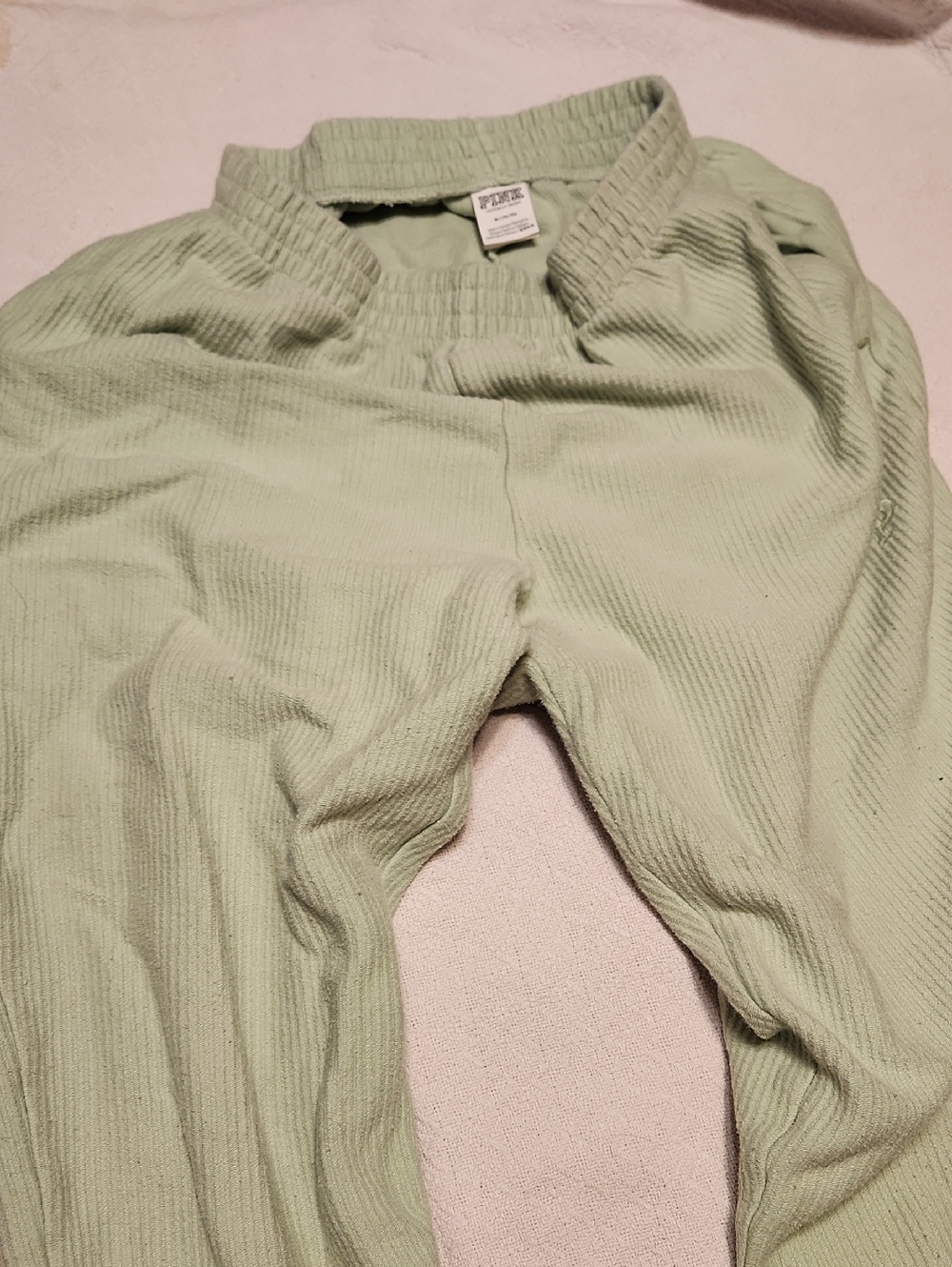 PINK Victoria's Secret Sage Ribbed Lounge Pants